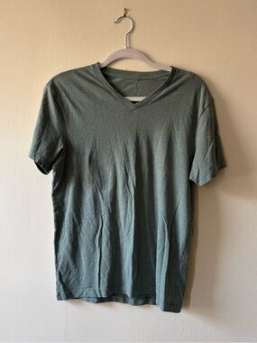 J. Crew V-Neck Short Sleeve Shirt - Olive Green